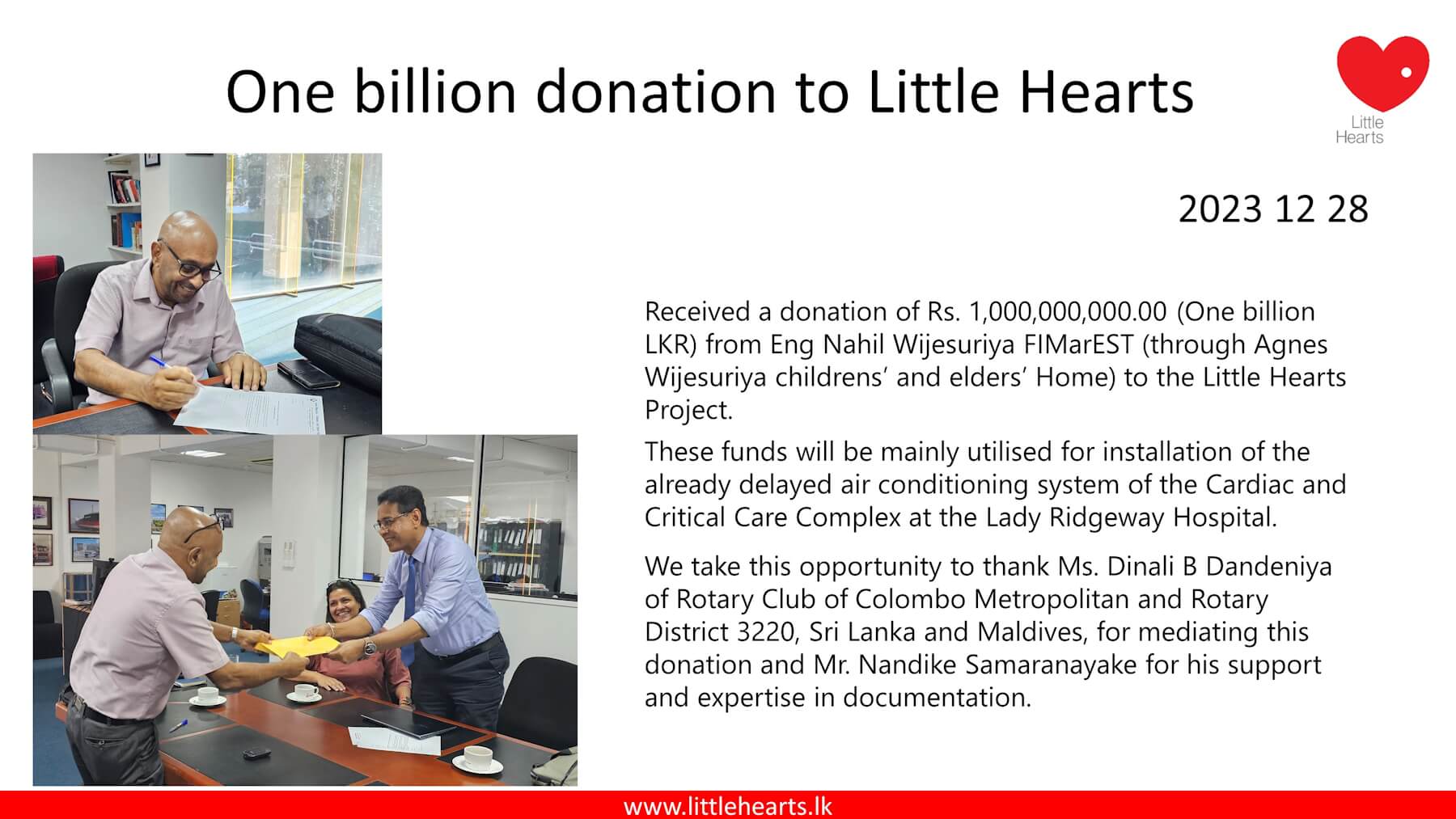 One billion donation to Little Hearts